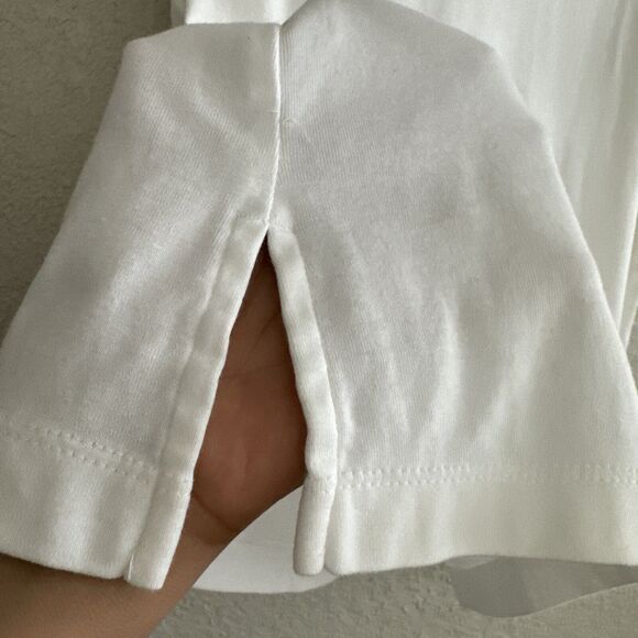 Bechamel Floral Embroidered Polo T-shirt White Top Short Sleeve Women’s Size 3X - Picture 8 of 11